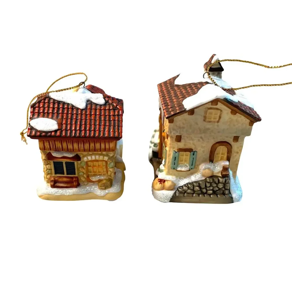 2 VTG M.I. Hummel Bavarian Village Christmas Ornaments, 